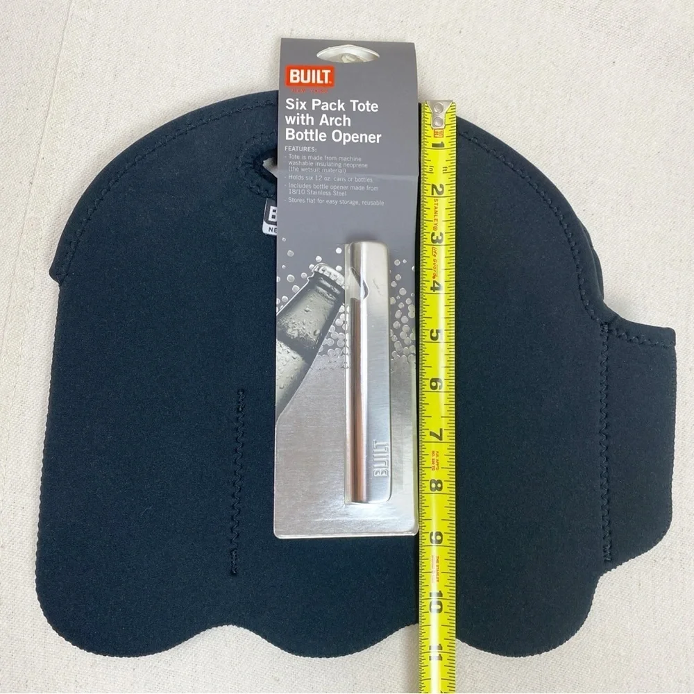 Built Six Pack Tote with Arch Bottle Opener NWT